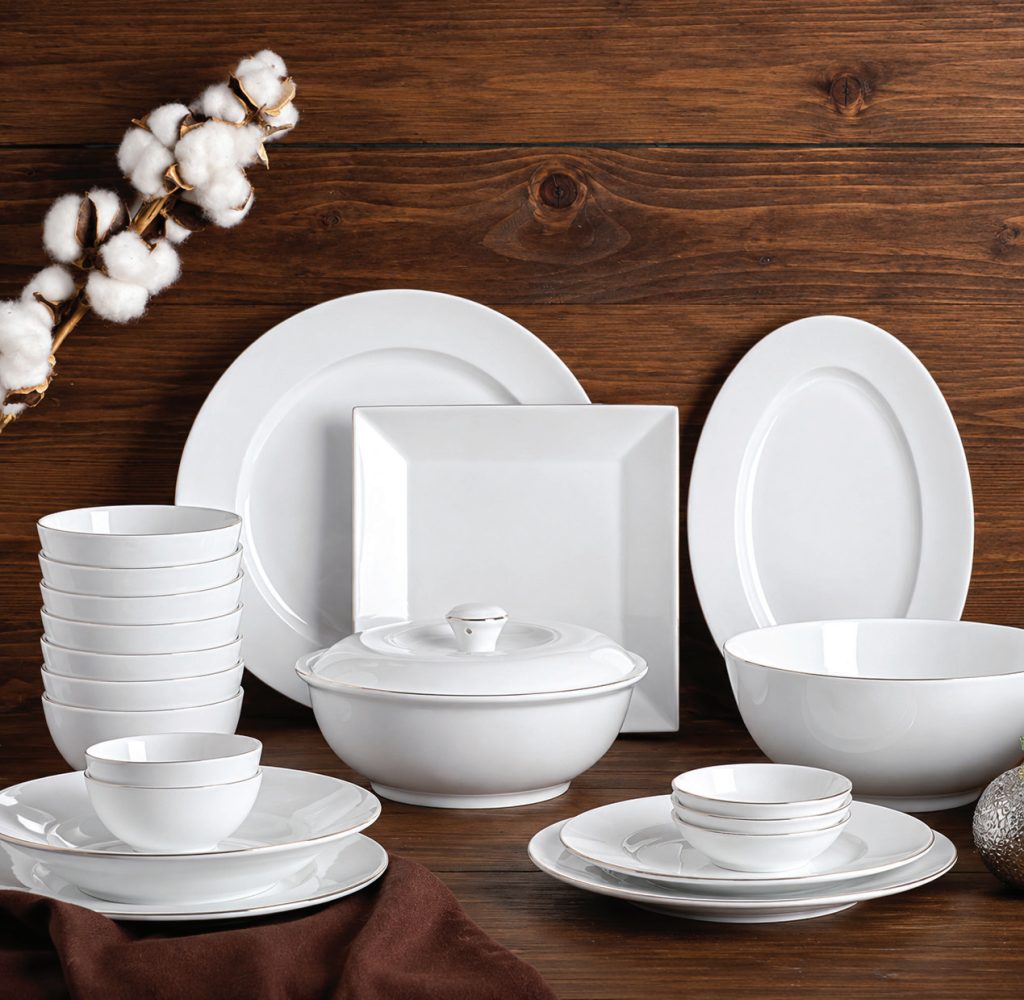 Bộ bát sứ trắng Bạch Kim (bộ 6)