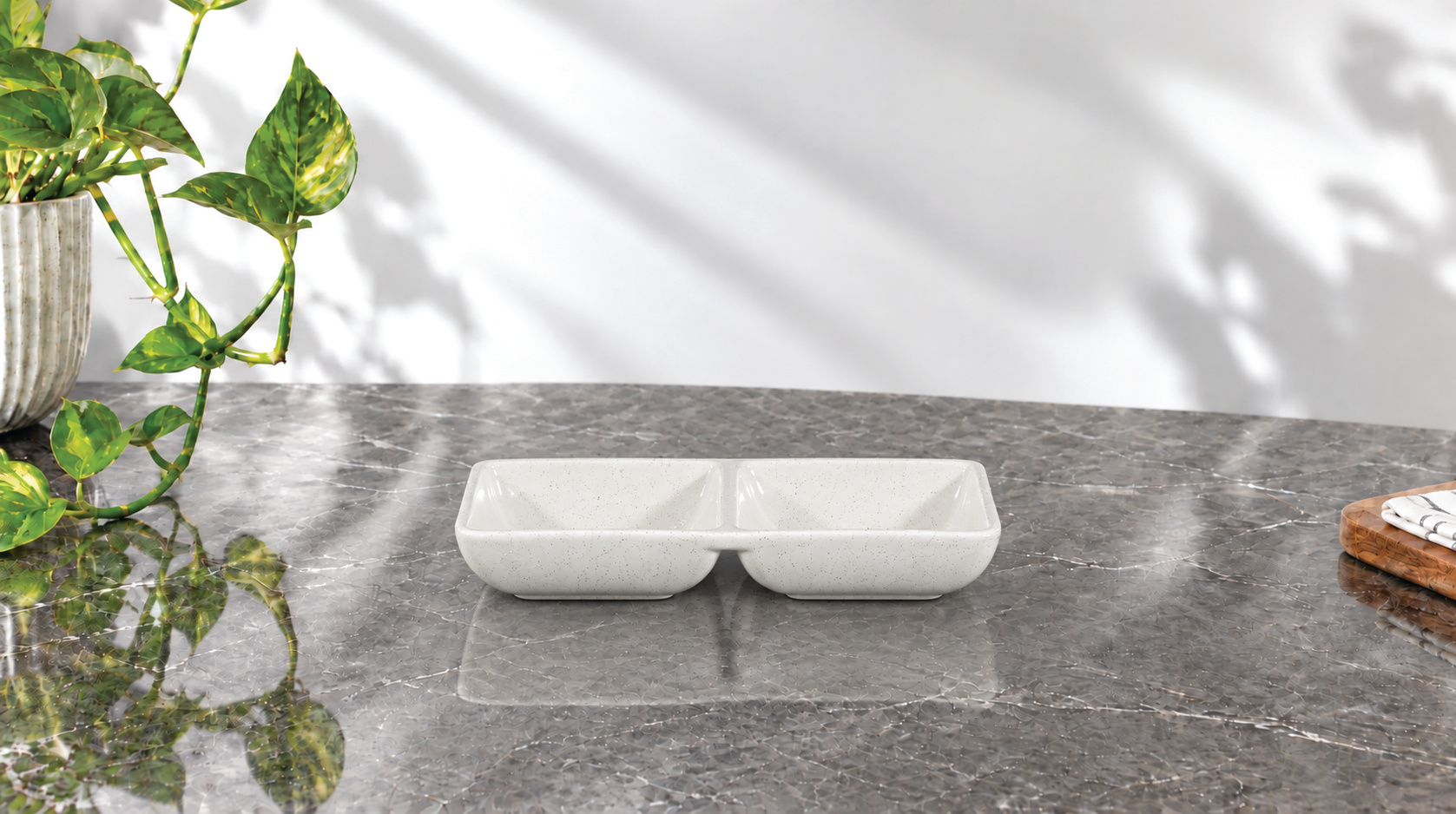Đĩa muối 2 ngăn OHIO nhựa Melamine