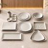 Bộ sản phẩm bát đĩa nhám dày màu tím nhựa Melamine