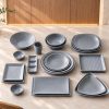 Bộ sản phẩm bát đĩa nhám dày màu xám nhựa Melamine